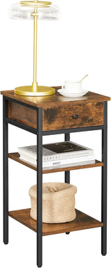 Nachttisch hoch mit Schublade rustikal Braun von Songmics