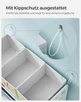 Kinderzimmerregal Weltall mit 7 Aufbewahrungsboxen Weiss von Songmics