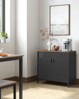 Aufbewahrungsschrank Metallschrank Doppeltür Verstellbar Vintagebraun von Songmics