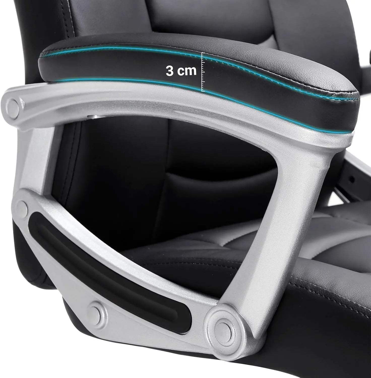 Bürostuhl Ergonomisch Höhenverstellbar Stabil Schwarz von Songmics