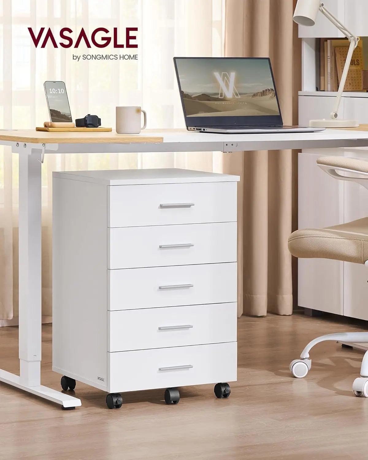 Rollcontainer 5 Schubladen weiss MDF von guteszeug.ch