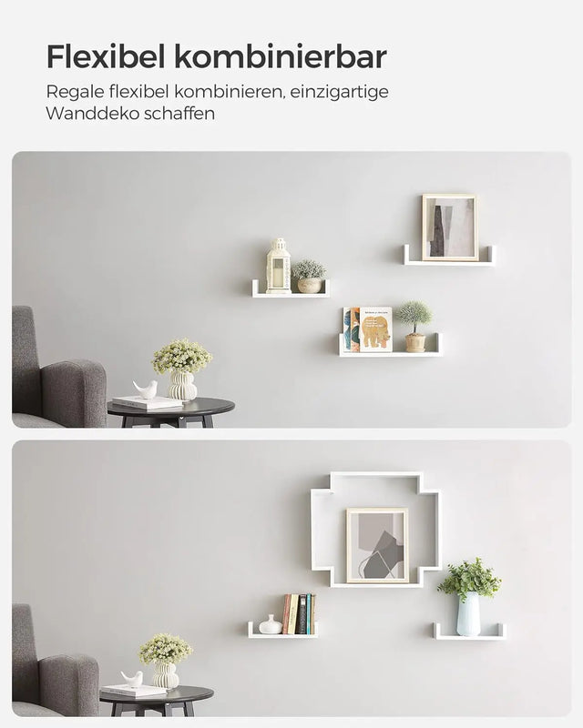 Wandregal Set Schweberegal Hochglanz Weiss von Songmics