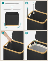 Wäschekorb zusammenklappbar mit Deckel tintenschwarz von Songmics