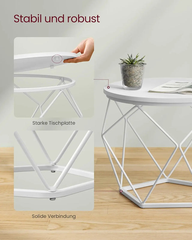 Couchtisch Set modern abnehmbar schneeweiss von Songmics