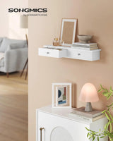 Wandregal mit Schubladen, modern, weiss von Songmics