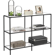 Konsolentisch Modern Glas Metallrahmen Schwarz von Songmics