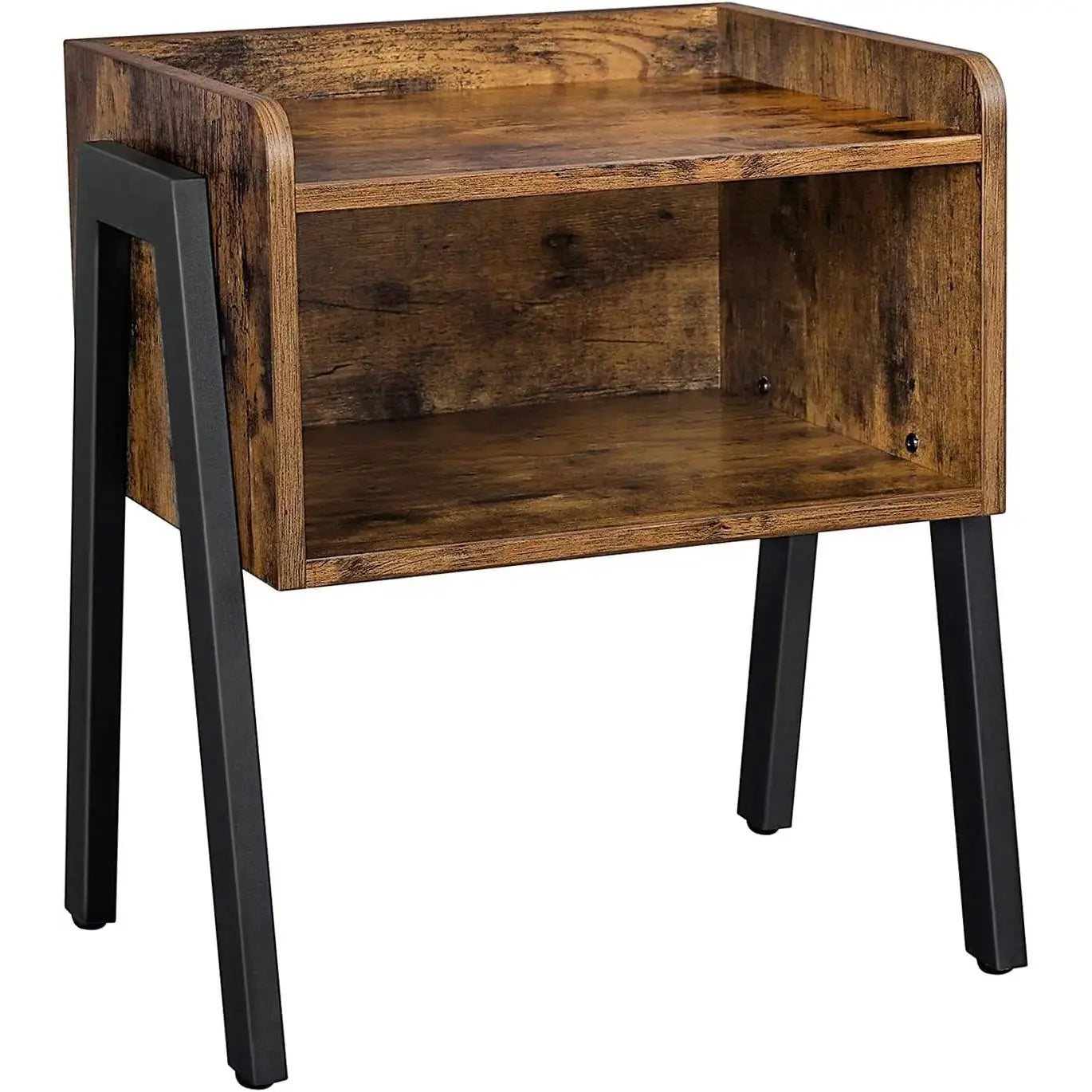 Nachttisch Industrie-Design mit Fach Vintagebraun von Songmics