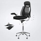 Bürostuhl mit Kopfstütze und Wippfunktion Schwarz von Songmics