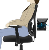 Bürostuhl ergonomisch verstellbar gepolstert Schwarz von Songmics