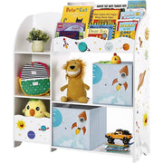 Kinderregal Spielzeugorganizer Bücherregal Weltall Weiss von Songmics
