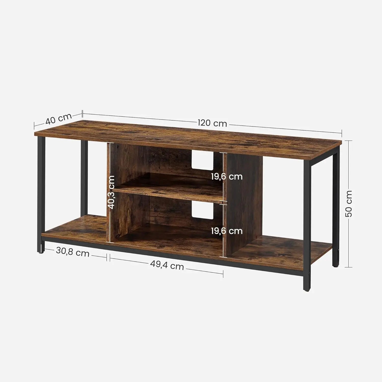 TV-Schrank Industrie-Design vintagebraun Holz von Songmics