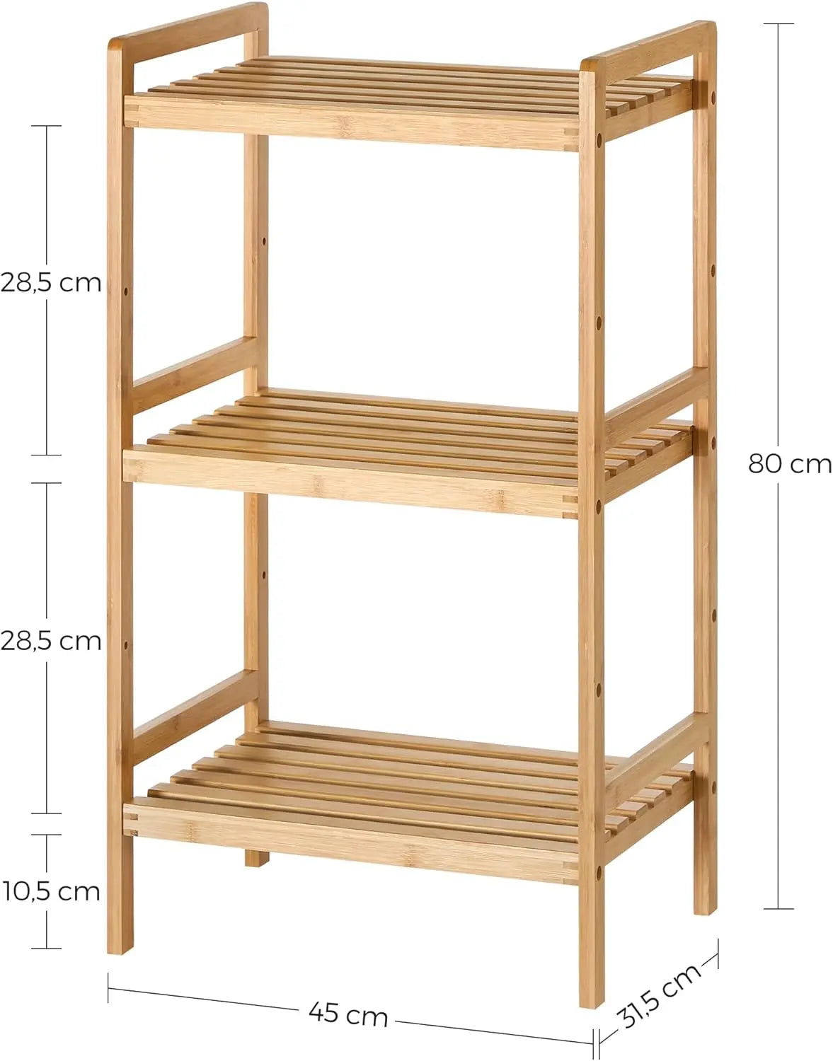 Bambus Standregal 3 Ablagen naturfarben von Songmics