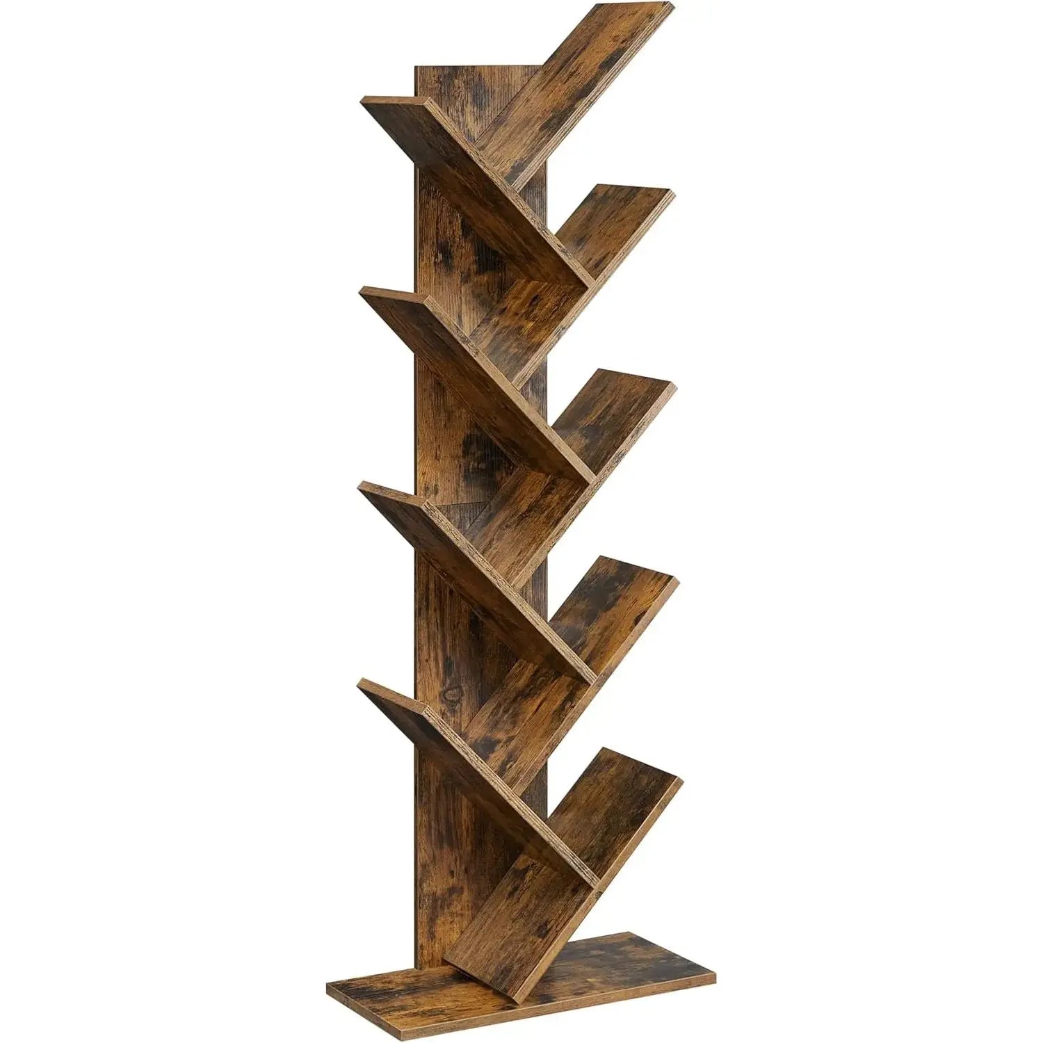 Bücherregal Baumform 9 Ebenen Vintagebraun von Songmics