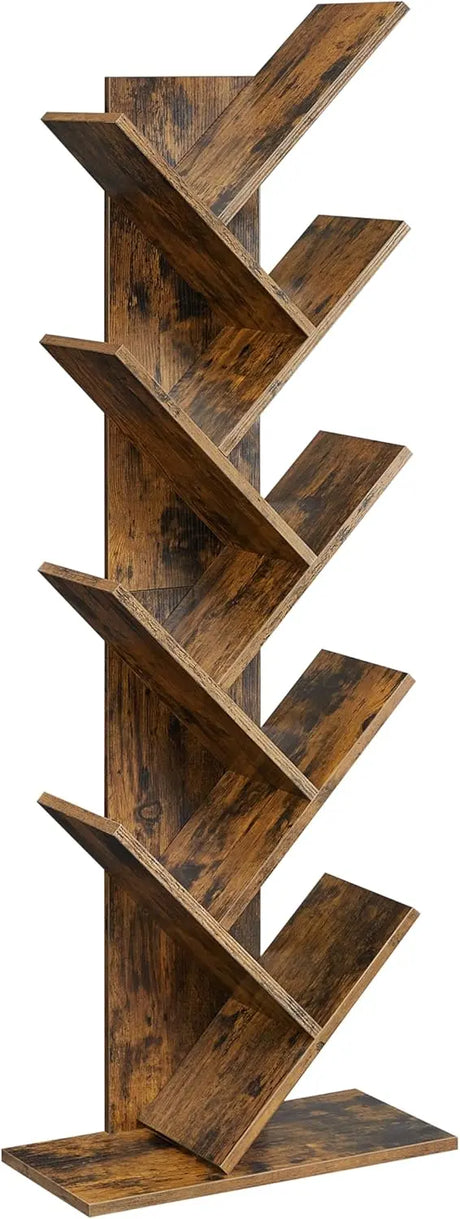 Bücherregal Baumform 9 Ebenen Vintagebraun von Songmics