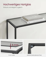 Konsolentisch mit Hartglasoberfläche tintenschwarz von Songmics