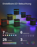 Nachttisch LED-Beleuchtung 3 Schubladen Schwarz von Songmics