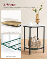 Beistelltisch mit 2 Ebenen marmorweiss von Songmics