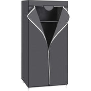 Stoff-Kleiderschrank zusammenklappbar grau 160cm von Songmics