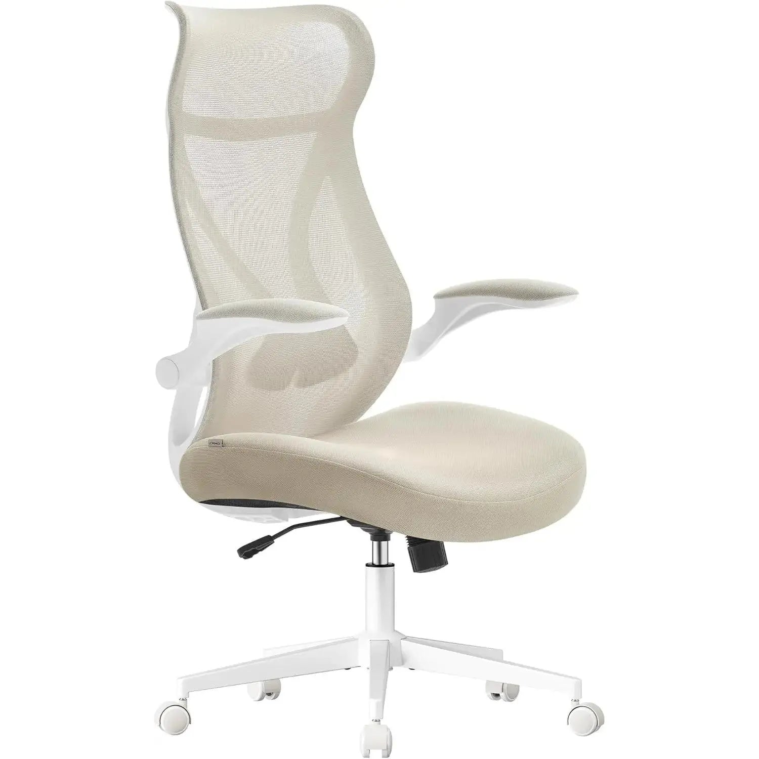Bürostuhl ergonomisch cappuccinobeige Netzstoff von Songmics