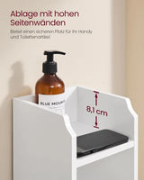 Toilettenschrank Badregal platzsparend verstellbar weiss von Songmics