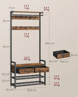 Garderobenständer mit Schuhbank Vintagebraun von Songmics