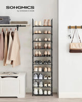 Schuhregal Metallgestell 10 Ebenen Schwarz von Songmics