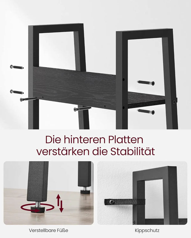 Bücherregal Leiterregal 5 Ebenen Schwarz von Songmics