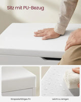 Schuhbank mit Stauraum gepolstert wolkenweiss von guteszeug.ch