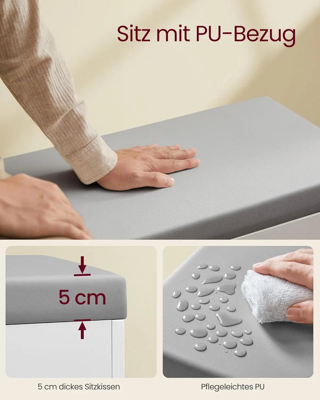 Schuhbank mit Kissen, wolkenweiss von Songmics