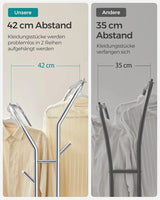 Kleiderständer auf Rollen Stahlrohre Silber von Songmics