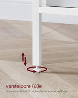 Nachttisch Hoch Modern mit Schublade Weiss von Songmics