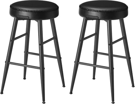 Barhocker 2er Set Kunstleder tintenschwarz von Songmics