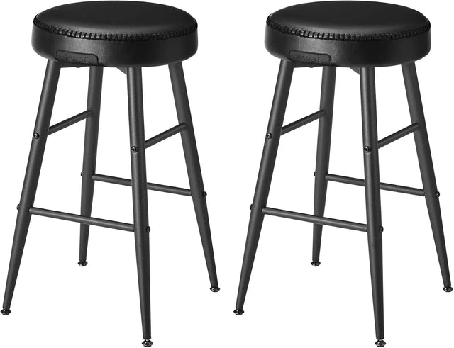 Barhocker 2er Set Kunstleder tintenschwarz von Songmics