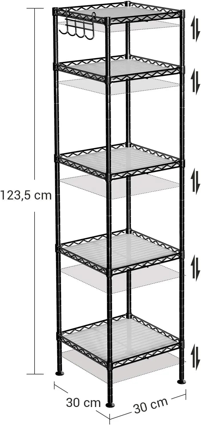 Badezimmerregal Metall erweiterbar schwarz-transparent von Songmics