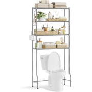 Toilettenregal Metall verstellbar taubengrau 4-Ablagen von Songmics