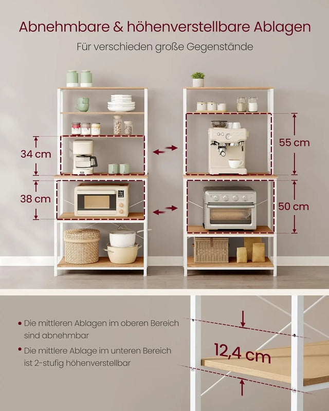 Küchenregal mit 6 Ablagen Goldeichenfarben von guteszeug.ch
