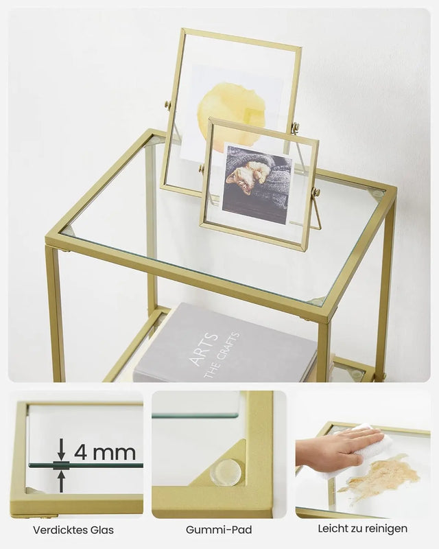 Regal mit 6 Ablagen Goldfarben von Songmics