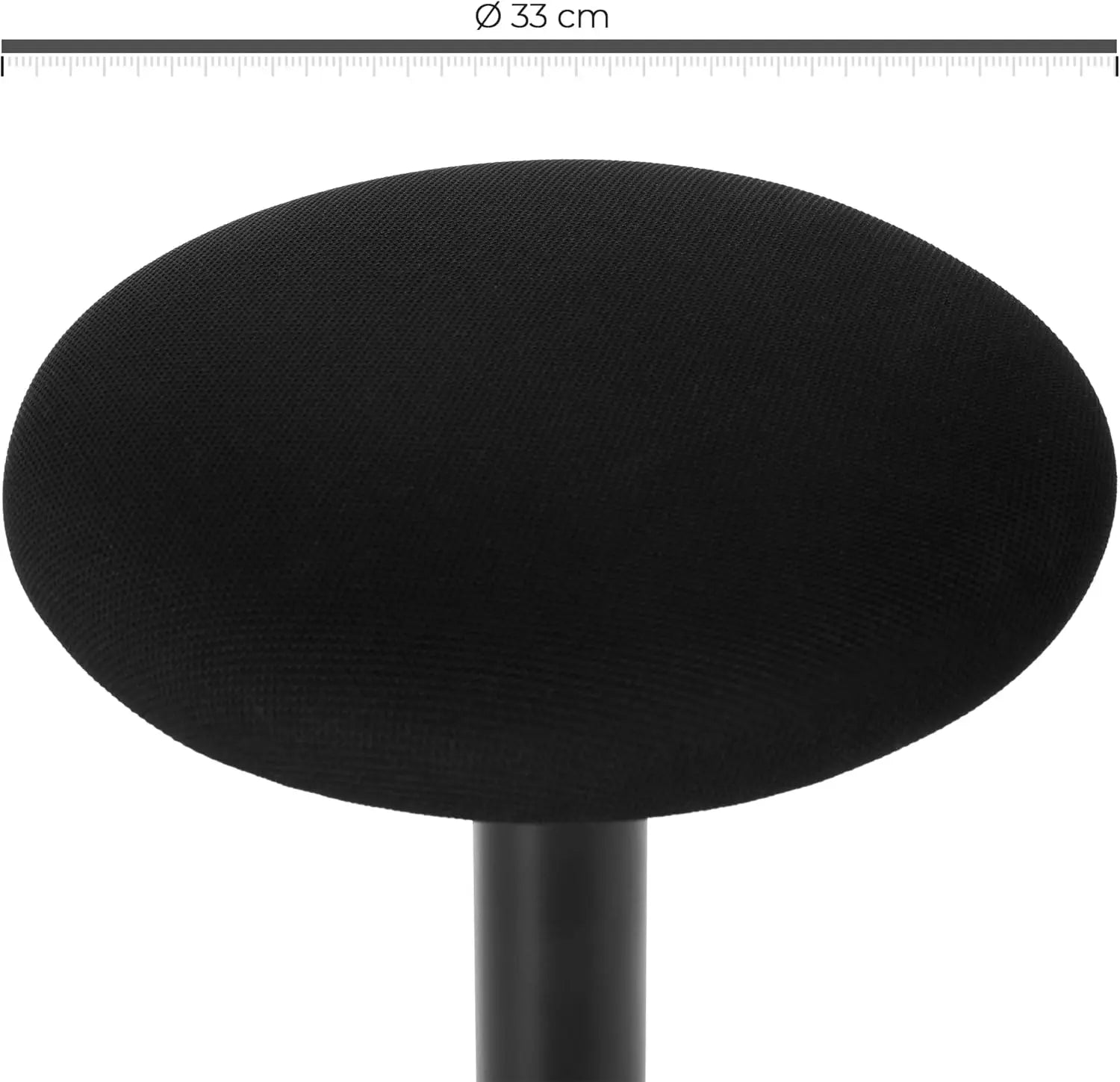 Ergonomischer Sitzhocker höhenverstellbar schwarz Stoff von Songmics