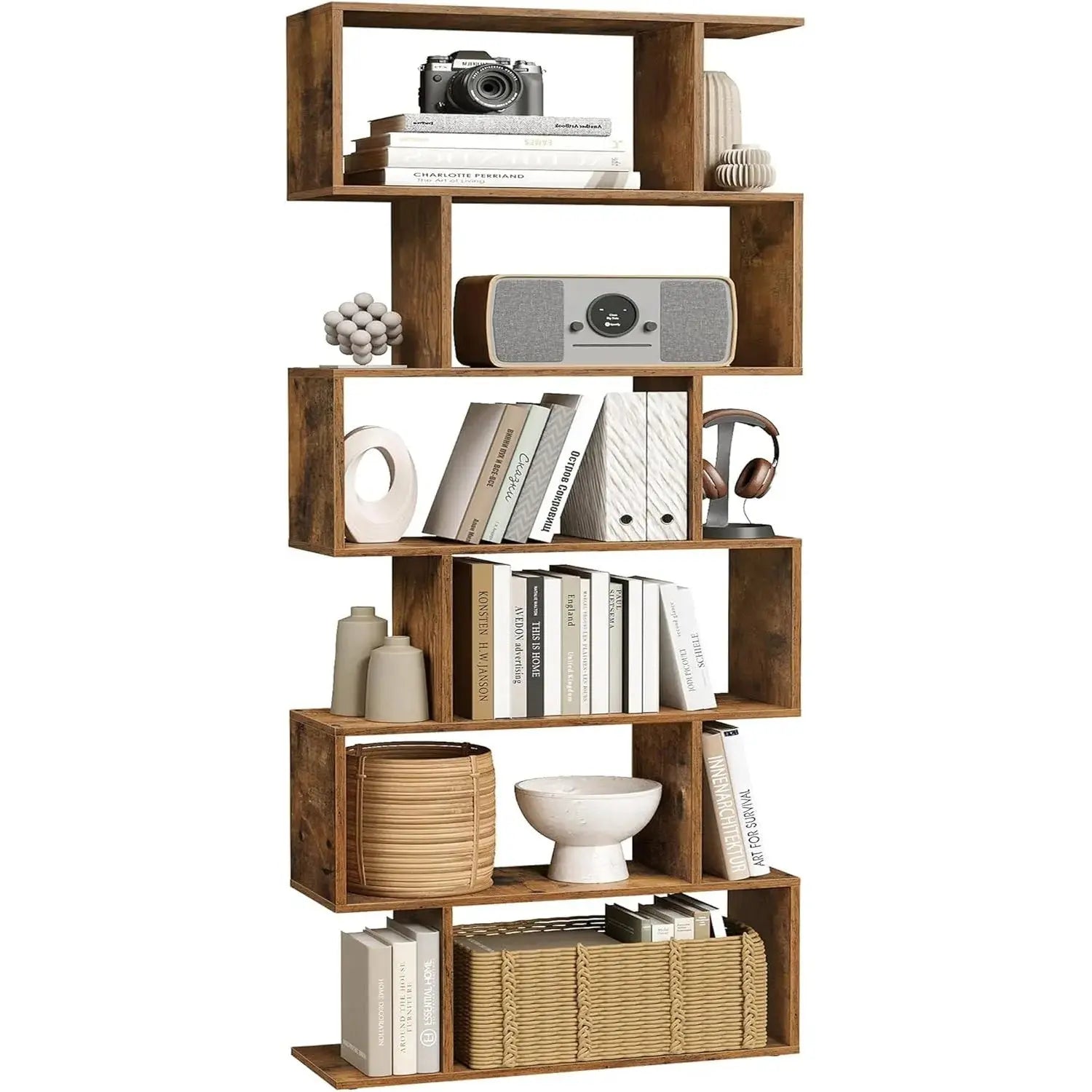 Bücherregal mit 6 Ebenen vintagebraun von guteszeug.ch