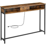 Konsolentisch mit Steckdosen Vintage Braun von Songmics