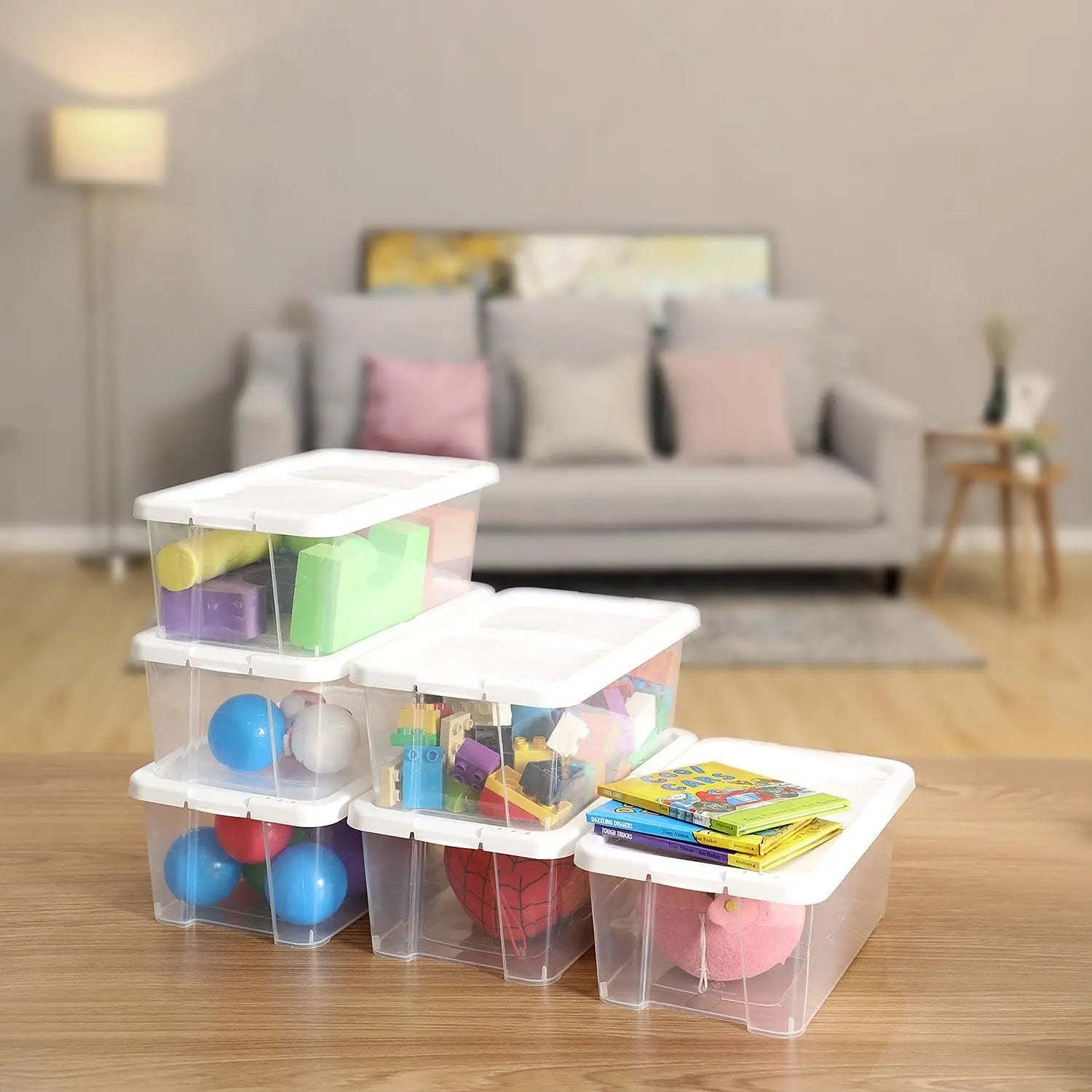 Aufbewahrungsbox Set mit Deckel Transparent von Songmics
