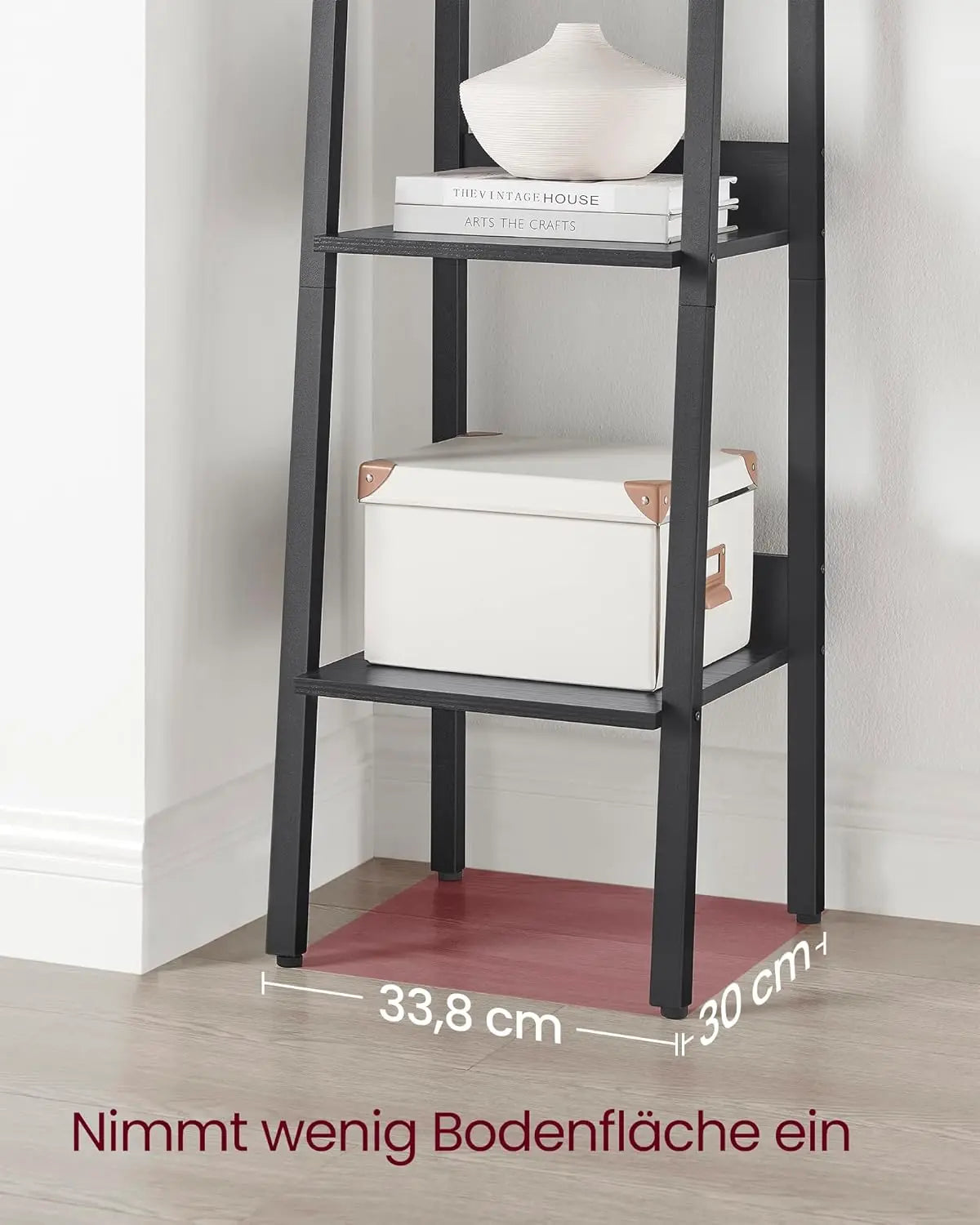 Bücherregal Leiterregal 5 Ebenen Schwarz von Songmics