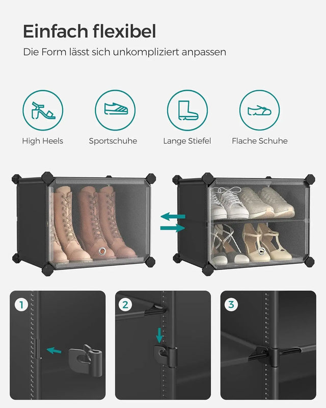Schuhregal mit 6 Fächern tintenschwarz von Songmics