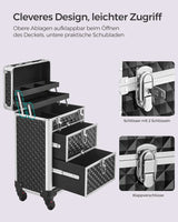 Kosmetikkoffer Trolley mit Schubladen Schwarz von Songmics