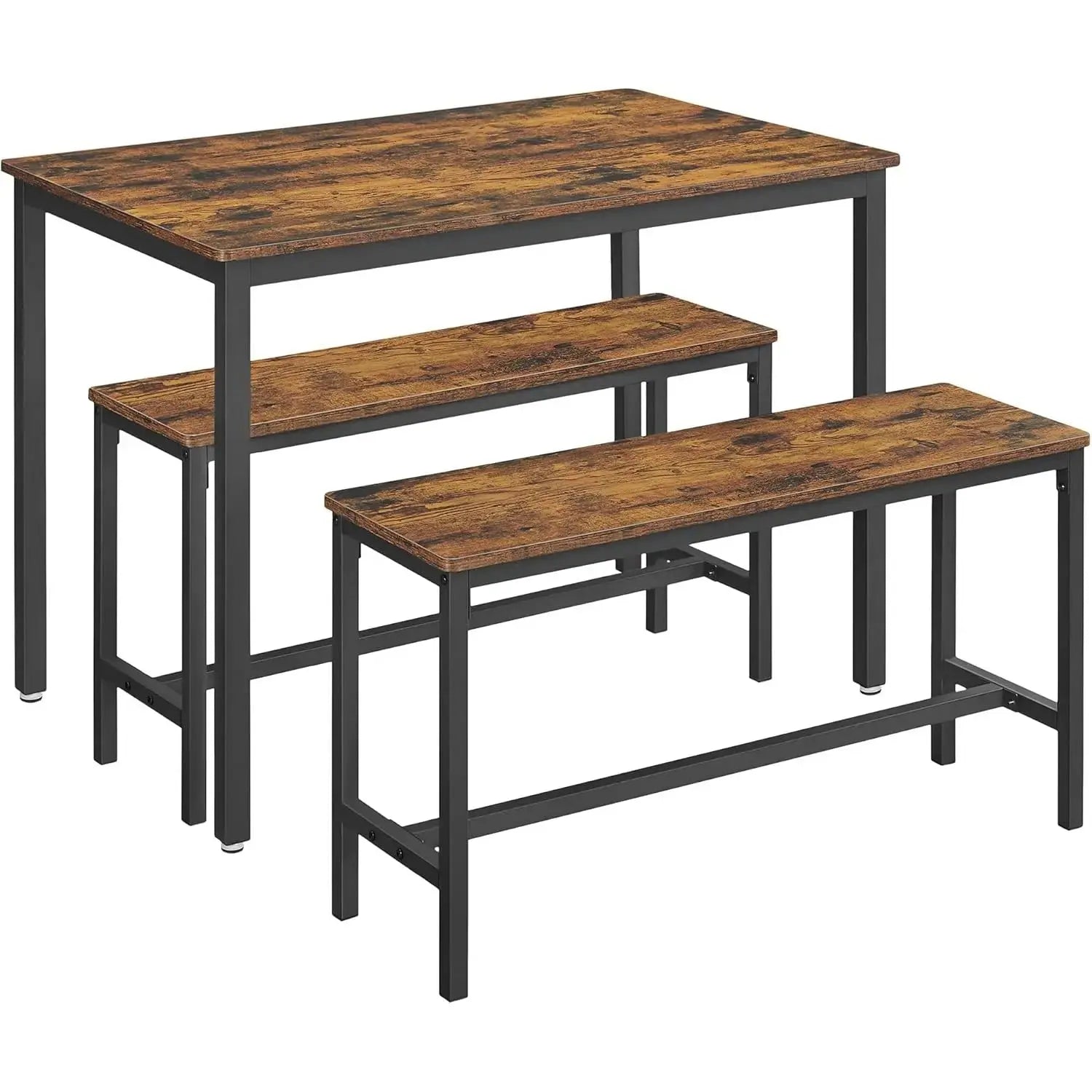 Esstisch-Set 3-teilig vintagebraun Stahl von Songmics
