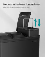 Mülleimer Küche 45L Treteimer Tintenschwarz von Songmics