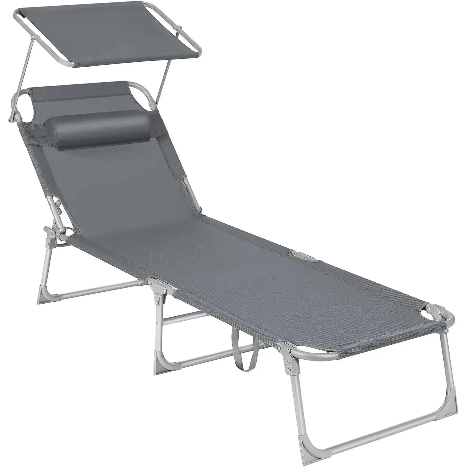 Sonnenliege klappbar 150kg dunkelgrau Stahl von Songmics