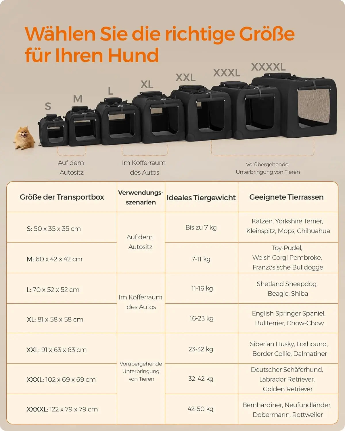 Hundebox faltbar XXL schwarz Oxford-Gewebe von Songmics