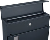 Briefkasten XXL mit Zeitungsfach abschliessbar Anthrazit von Songmics