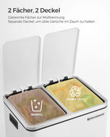 Mülleimer Küche Mülltrennsystem Softclose Wolkenweiss von Songmics